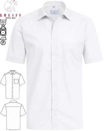 Greiff Hemden weiß kurzarm, Herren-Hemd, 1/2 Arm, Basic, Regular Fit, weiß