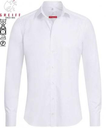 Preview: Greiff Hemd weiß Herren-Hemd langarm MODERN Slim Fit