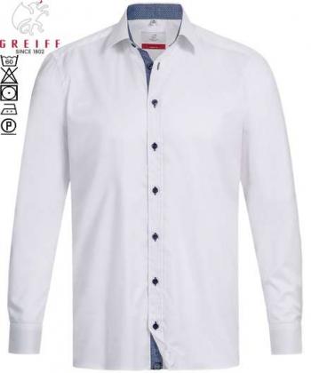 Preview: Herren Hemd weiß/blau langarm Greiff MODERN