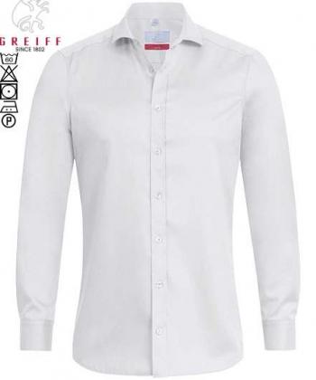 Preview: Greiff Hemd langarm weiß Premium Slim Fit