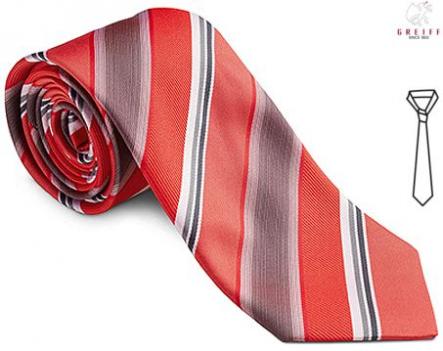 Greiff Krawatte rot/grau gestreift