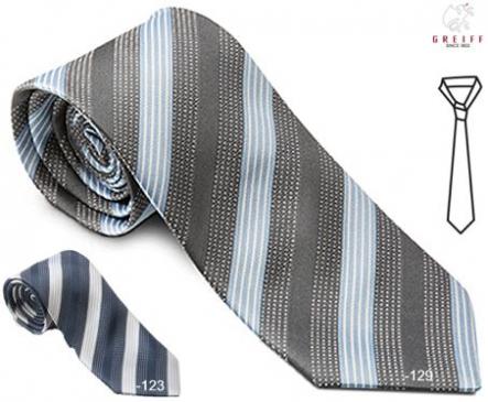 Greiff Krawatte bleu/grau gestreift