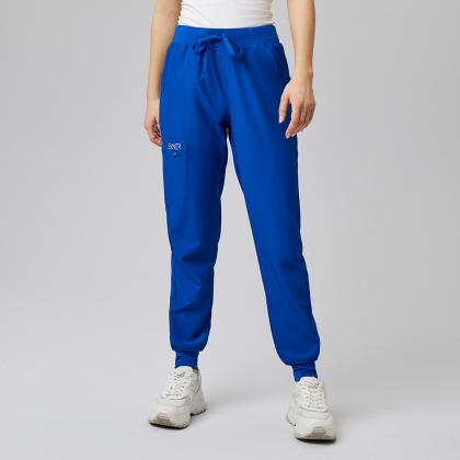 Damen-Schlupfhose königsblau slimfit Stretch Arbeitshose mit Gummizug