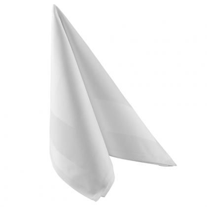 Stoff-Serviette weiß Atlaskante 50x50 cm, 50 Stück