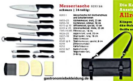 Messertasche schwarz, 14-tlg. Johannes Giesser