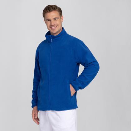 Preview: Herren Fleecejacke königsblau Regular Fit farbig