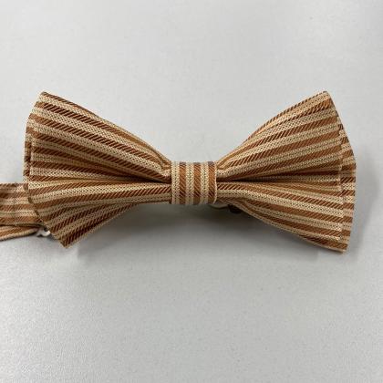 Fliege gold terracotta gestreift