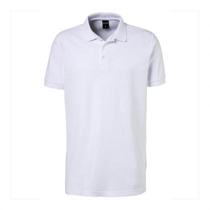 Poloshirt weiß Herren & Damen Stretch kurzarm