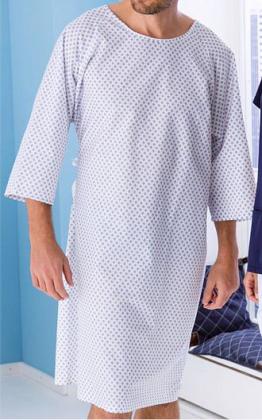 Patientenhemden Pflegehemd Krankenhemd weiß/bedruckt 10 Stück