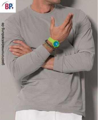Preview: BP® Langarmshirt langarm hellgrau Damen & Herren