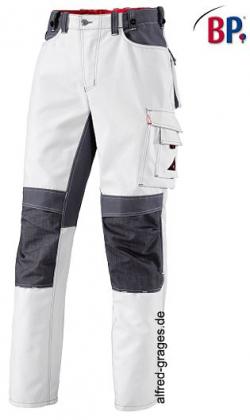 Preview: BP® Arbeitshose mit Hammerschlaufe & Knieschutz weiß
