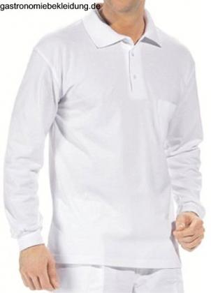 Leiber Polo-Shirt, 1/1 Arm, weiß, langarm