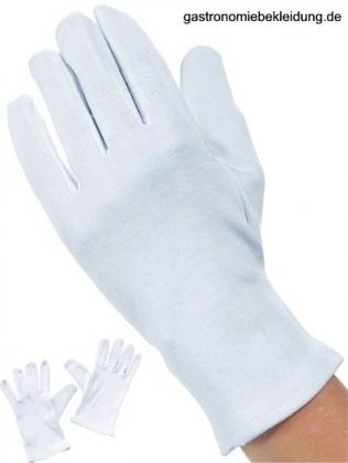 Servierhandschuhe, weiß, 5 Paar, weisse Stoffhandschuhe, Butlerhandschuhe