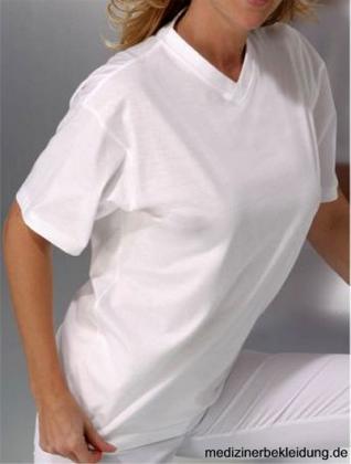 Preview: T-Shirt V-Ausschnitt weiß, 1/2 Am, 3er Pack