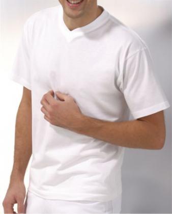 T-Shirt V-Ausschnitt weiß, 1/2 Am, 3er Pack