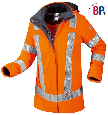 Warnschutzjacke Wetterschutzjacke orange Damen