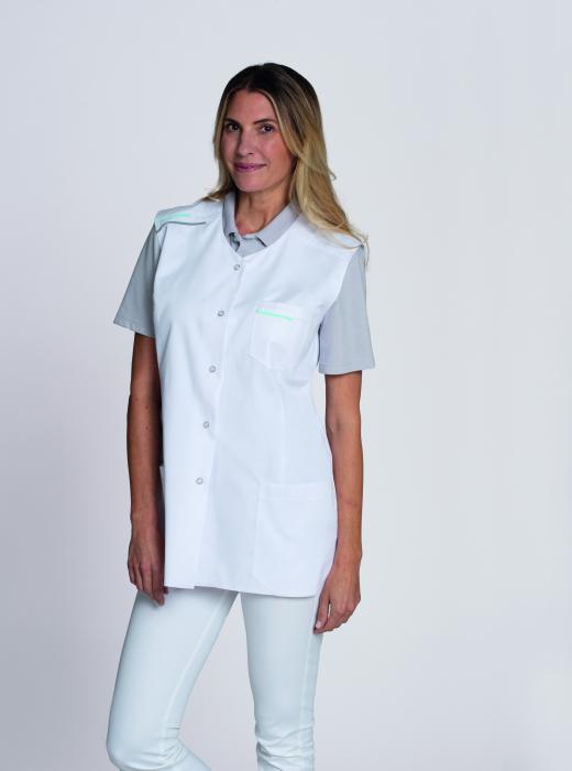 Leiber Kasack ohne Arm weiß Druckknöpfe