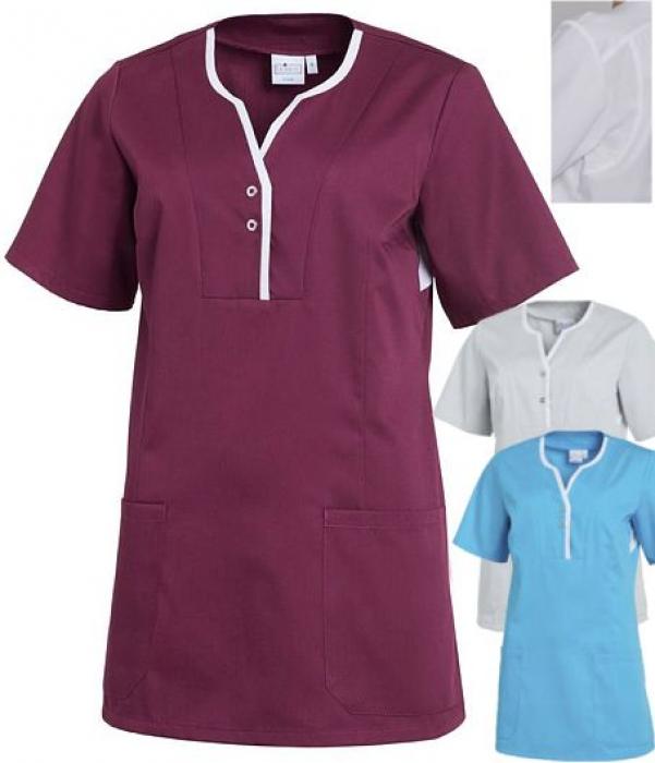 Schlupfkasack Damen kurzarm farbig/weiß