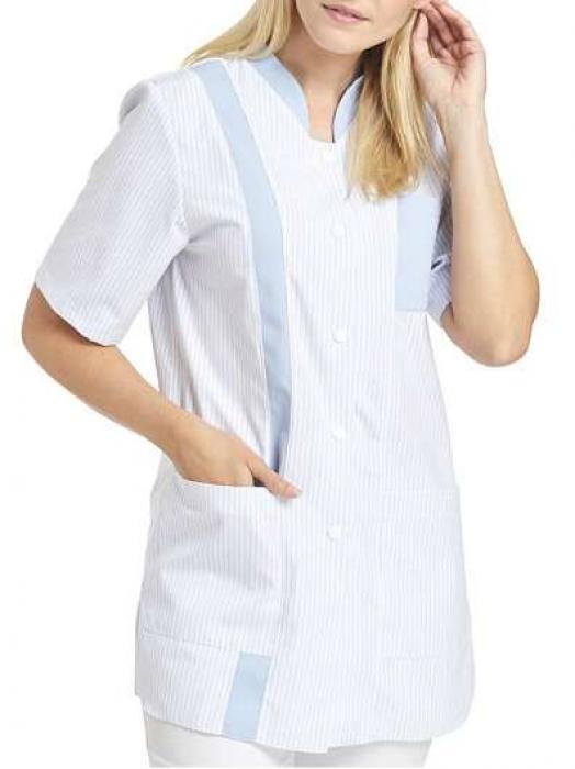 Leiber Hosenkasack weiß/hellblau gestreift mit Besatz