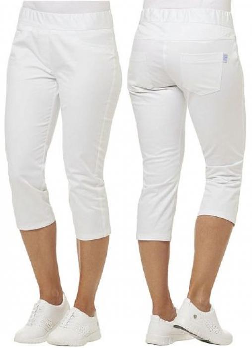 3/4 Damen Schlupfhose weiß Leiber schmales Bein