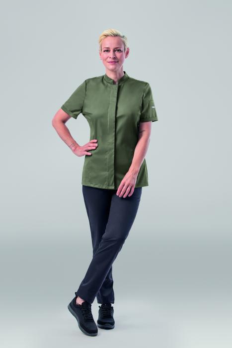 Leiber Damen Kochhemd oliv langarm