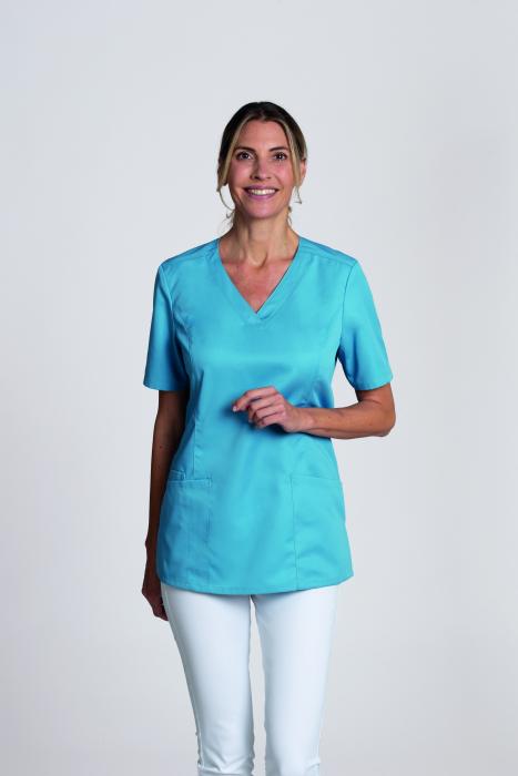 Damen Schlupfkasack weiß kurzarm Leiber (Abbildung in türkis)