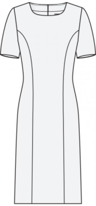 Damen Etuikleid Greiff Rundhals-Ausschnitt Basic