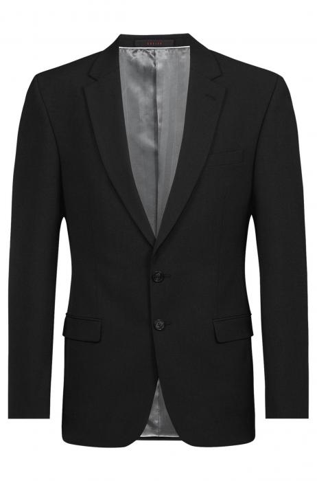 Greiff Sakko Herren schwarz 2-Knopf Premium Slim Fit