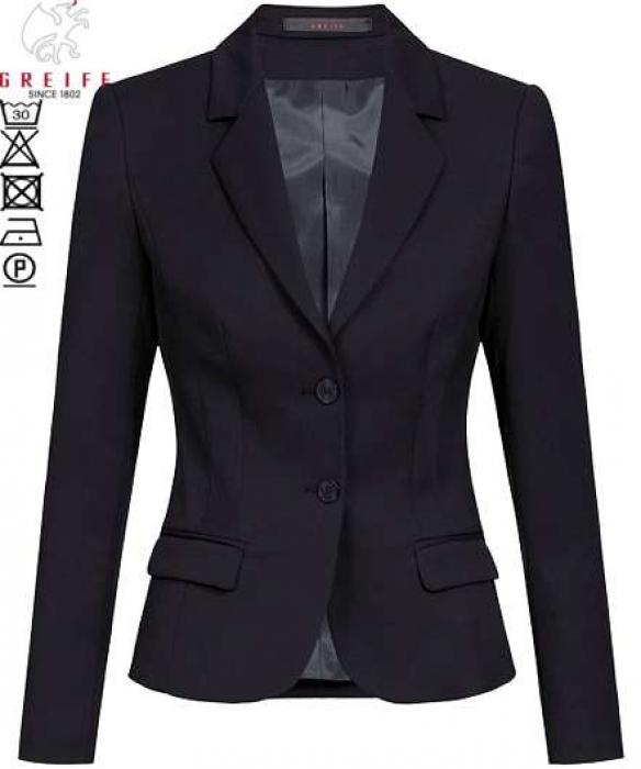 Greiff Damen Blazer schwarz BASIC 2-Knopf Slim Fit