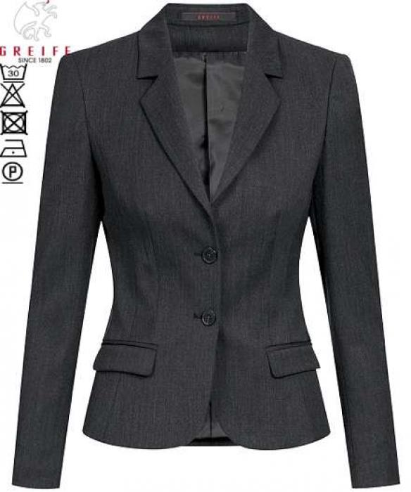 Greiff Damen Blazer anthrazit BASIC 2-Knopf Slim Fit