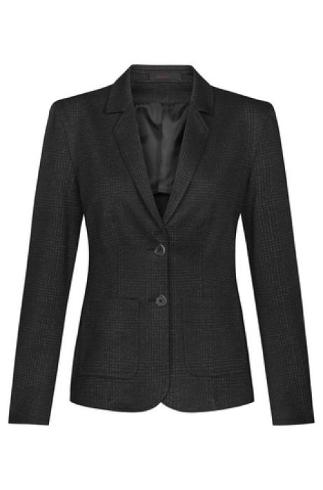 Jersey Damen Kurzblazer Greiff Casual 2-Knopf glencheck