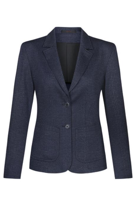 Jersey Damen Kurzblazer Greiff Casual 2-Knopf glencheck