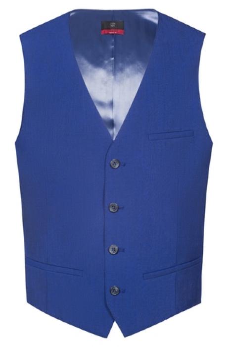 Greiff Herren Weste italien blue Premium Regular Fit 4-Knopf