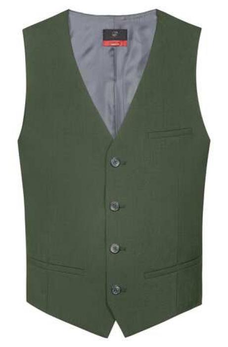 Greiff Herren Weste olivgrün Premium Regular Fit 4-Knopf