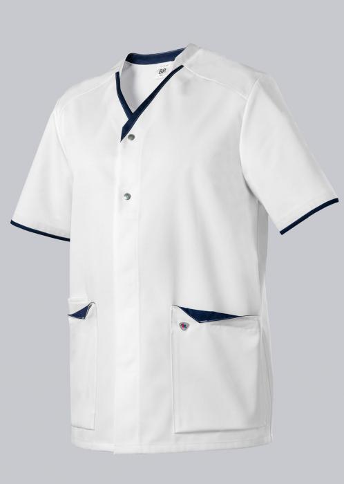 Kasack Damen & Herren kurzarm weiß/nachtblau