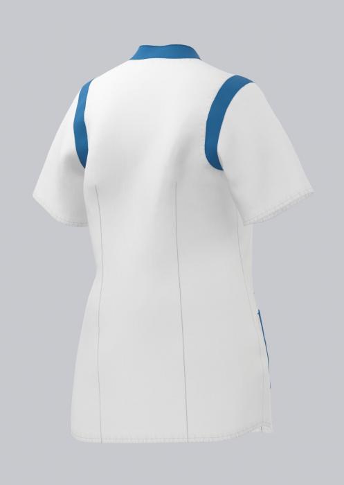 Kasack Damen kurzarm Stretch Brusttasche weiß/farbig