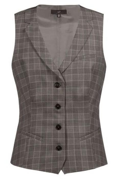 Damen Weste Glencheck rot kariert Reverskragen