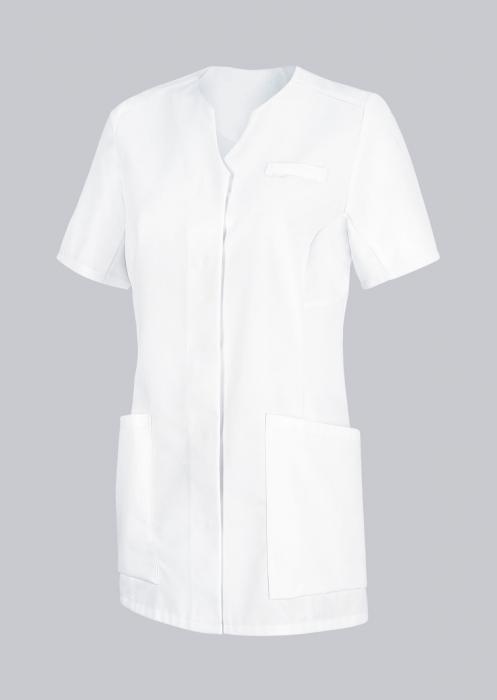 Damen Kasack weiß Stretcheinsätze