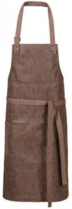 Latzschürze mit Tasche toffee Lederoptik EINZELN