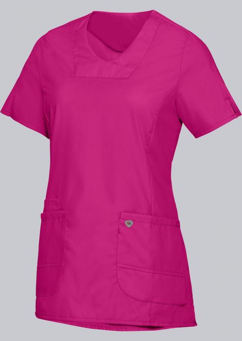 Damen Schlupfkasack Stretch farbig halbarm fuchsia