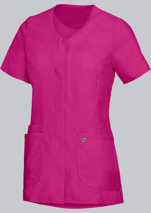 Damen Kasack Stretch fuchsia halbarm