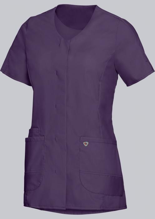 Damen Kasack Stretch aubergine halbarm