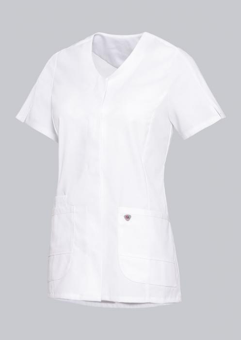 Damen Kasack Stretch weiß halbarm