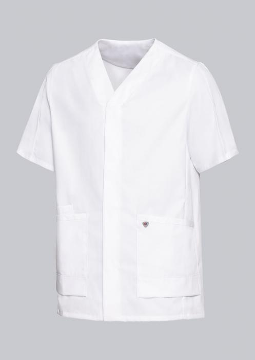 Kasack Stretch weiß halbarm Herren & Damen