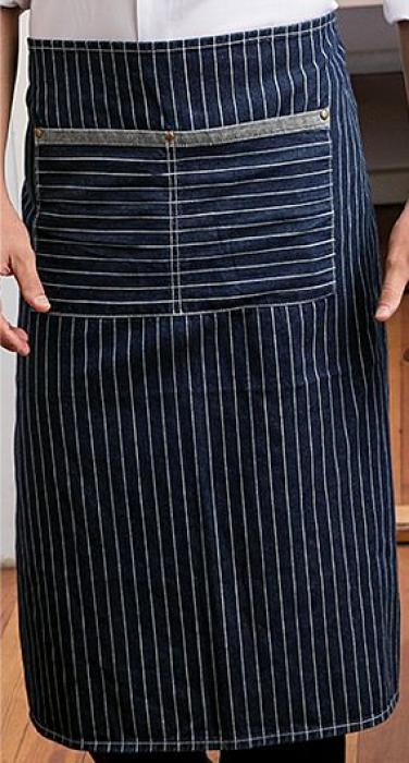Bistroschürze denim blue Nadelstreifen EINZELN
