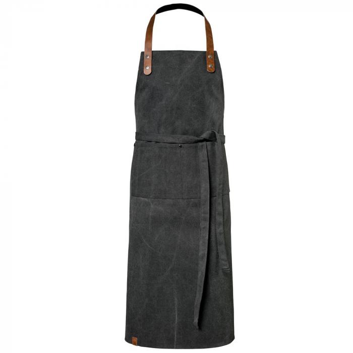 Latzschürze mit Tasche black washed Canvas