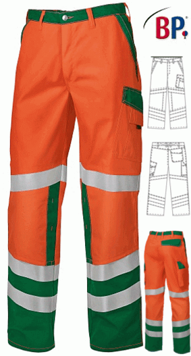 Warnschutzhose warnorange/grün