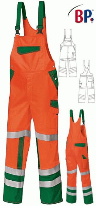 Warnschutzlatzhose warnorange/grün
