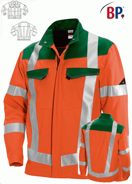 Warnschutzjacke orange/grün