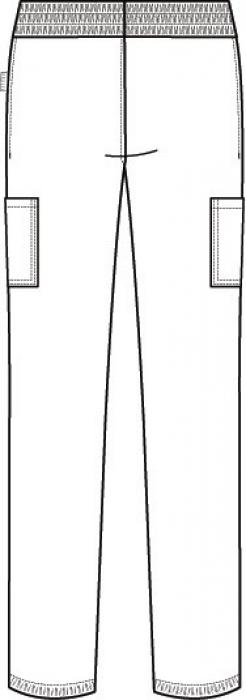 Kochhose Cargohose Nadelstreifen schwarz-weiß Schlupfhose